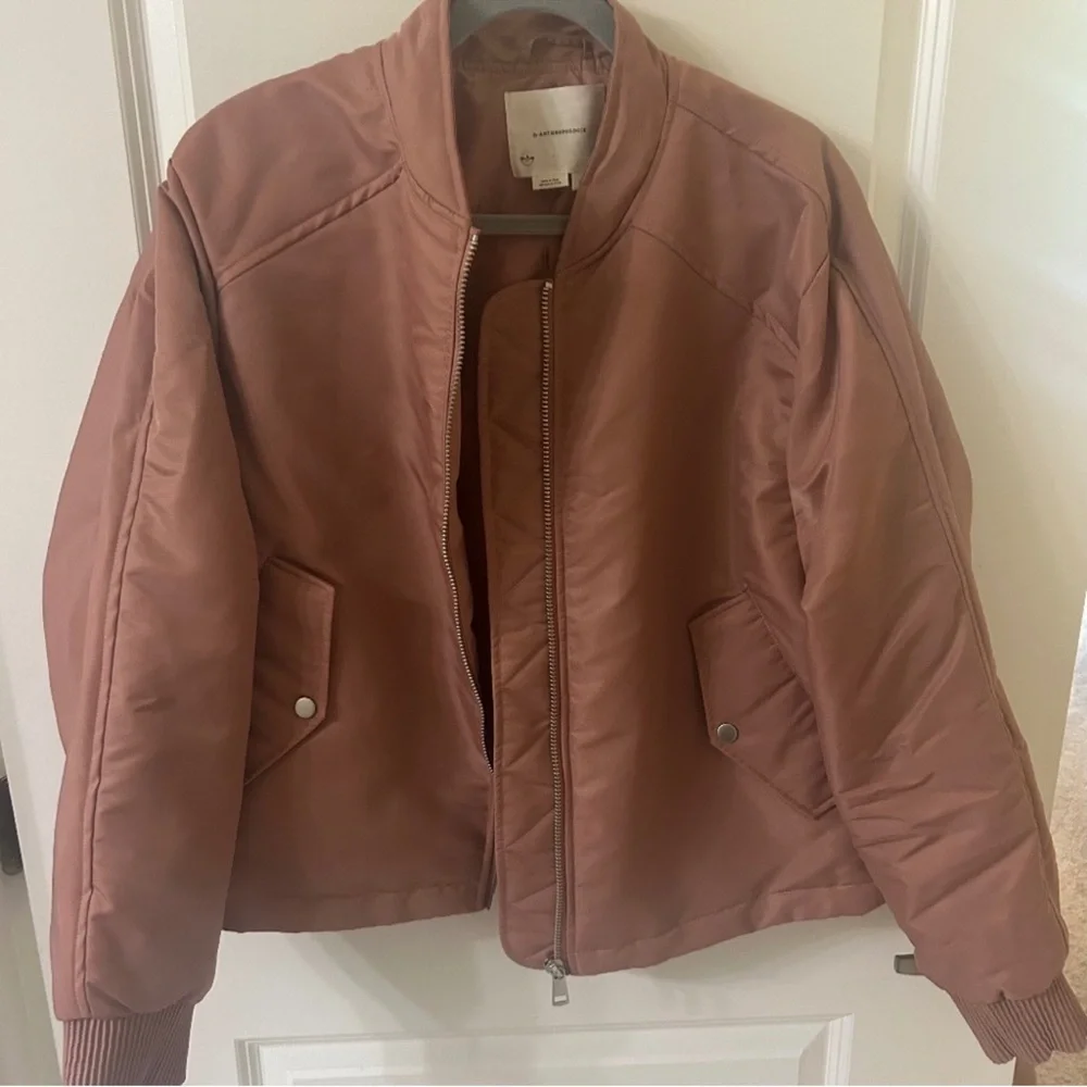 Anthropologie Dusty Pink Bomber Jacket Like New - Picture 4 of 6
